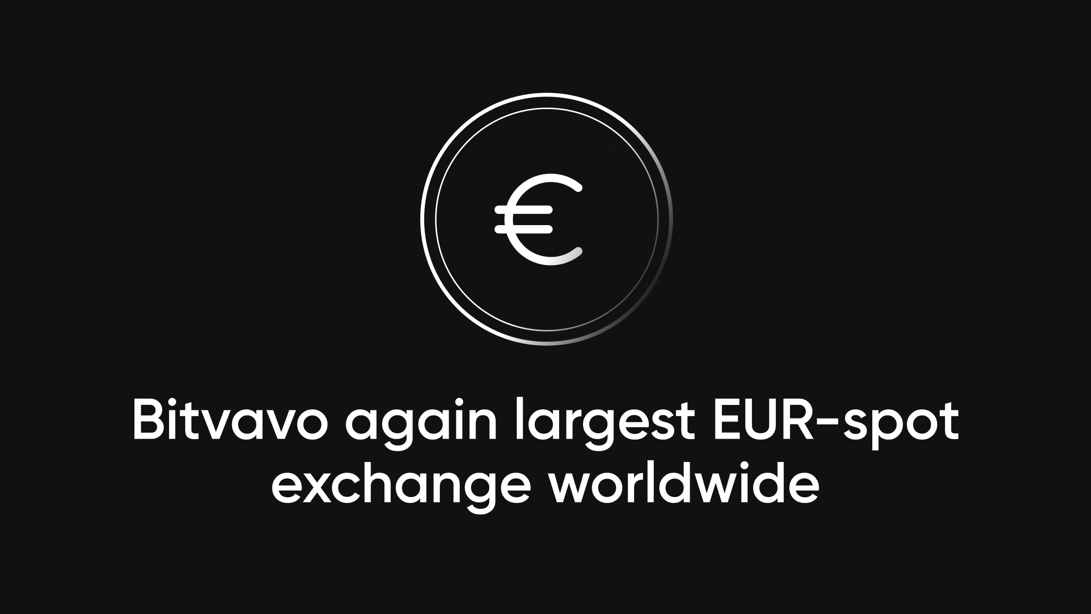 Bitvavo again largest EUR-spot exchange worldwide