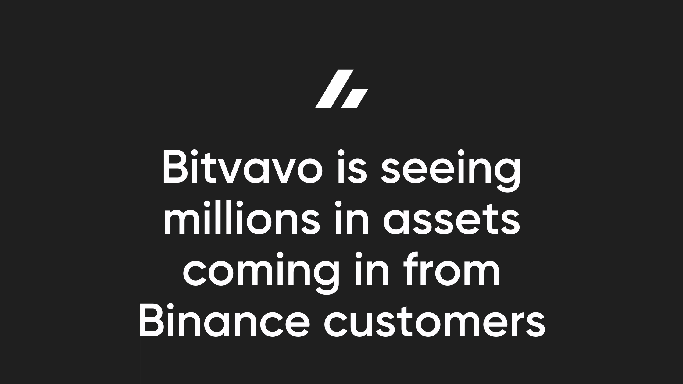 Bitvavo ziet miljoenen aan assets binnenkomen van Binance klanten | Bitvavo .com