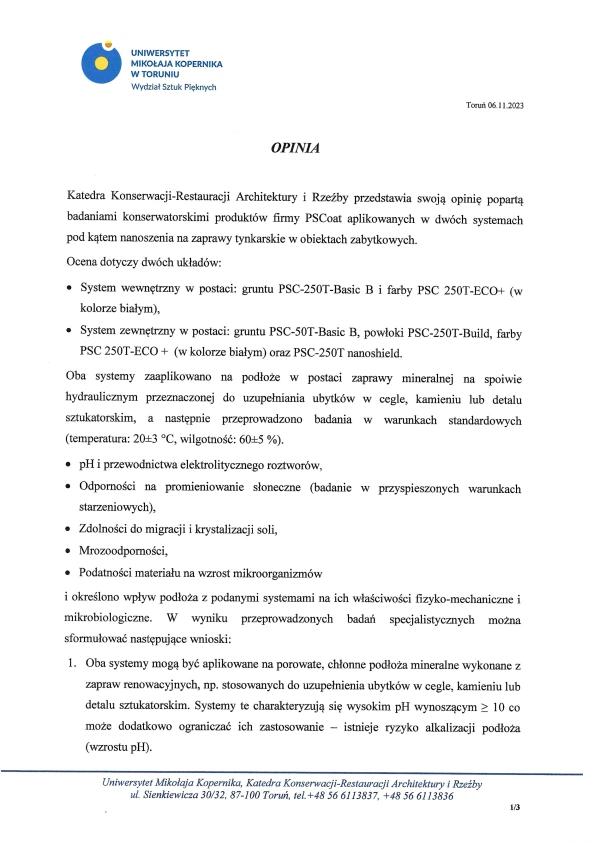 Dokument Opinia UMK