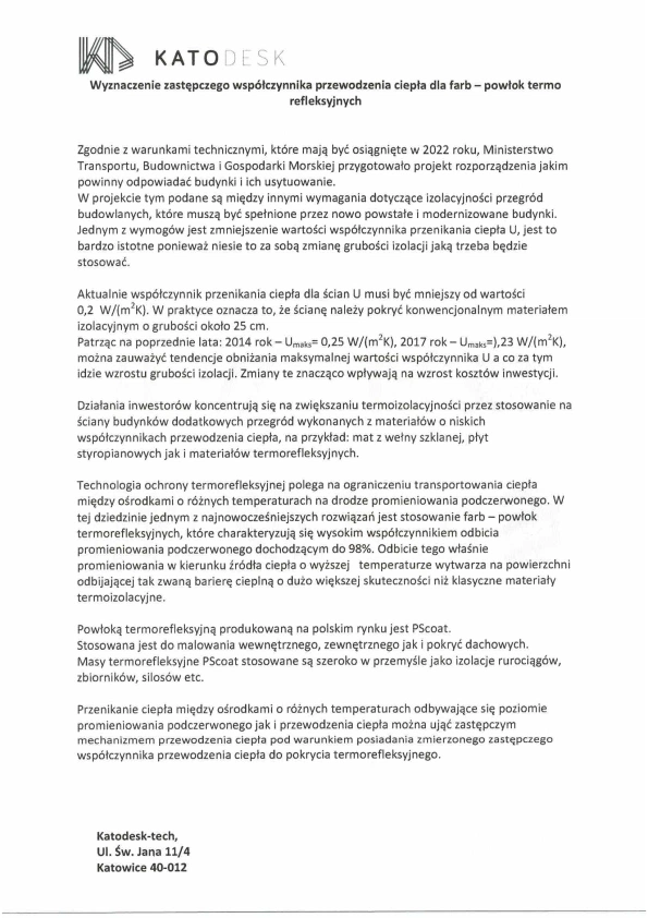 Dokument Współczynnik przewodzenia - KATODESK