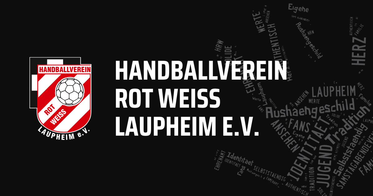 Logo und Schriftzug "Handballverein Rot Weiss Laupheim"