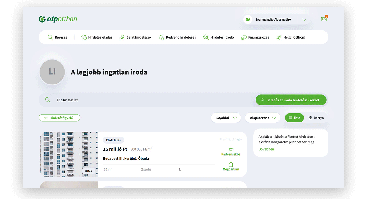 Irodai felhasználói profil