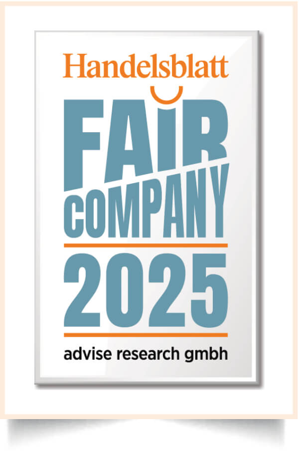 Handelsblatt Fair Company Auszeichnung 2025 für advise