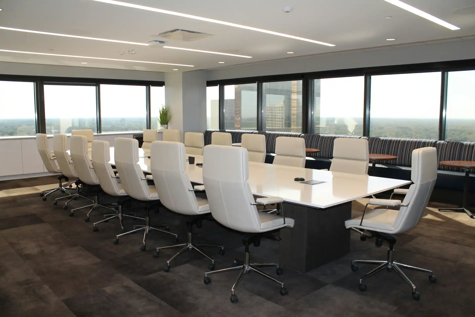 Modern conference room prepared for an advisory board by WaveMed agency