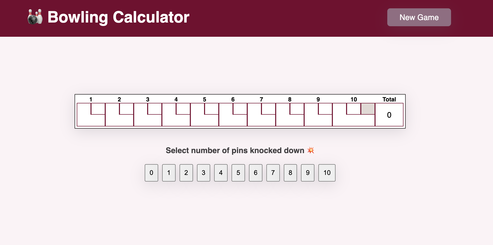 Bowling Calculator