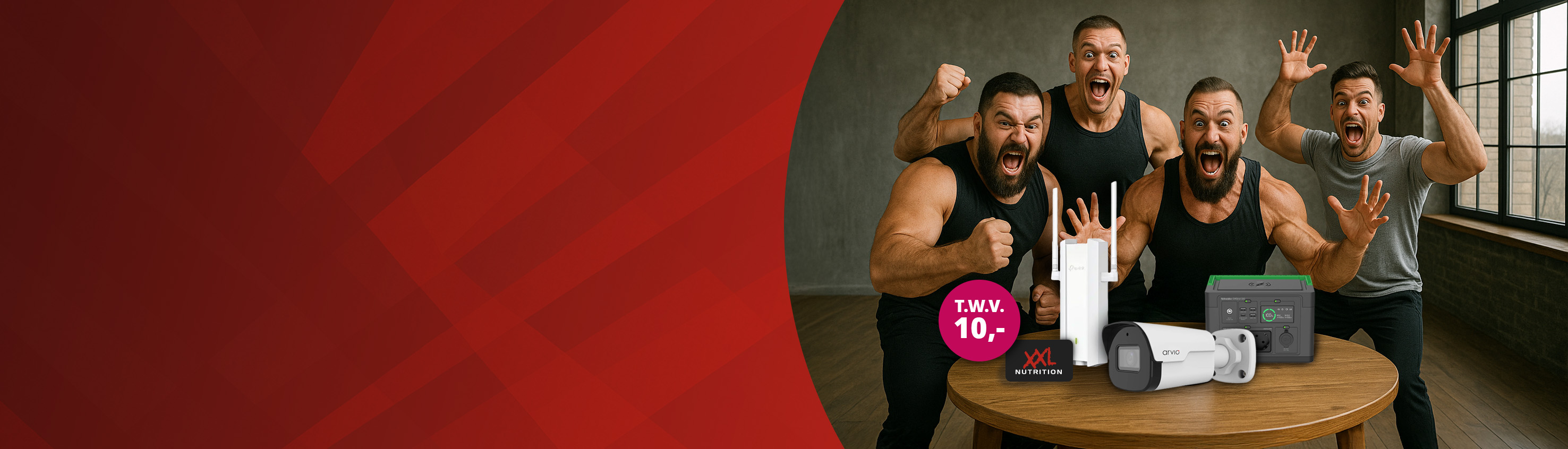Vaderdag Deals homepage banner met XXL Nutrition cadeaubon