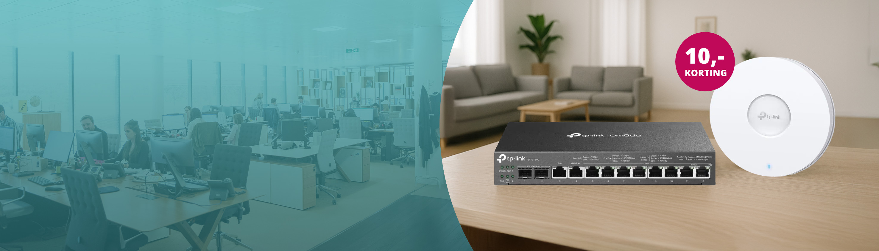 Router met access point 10 euro korting homepage banner