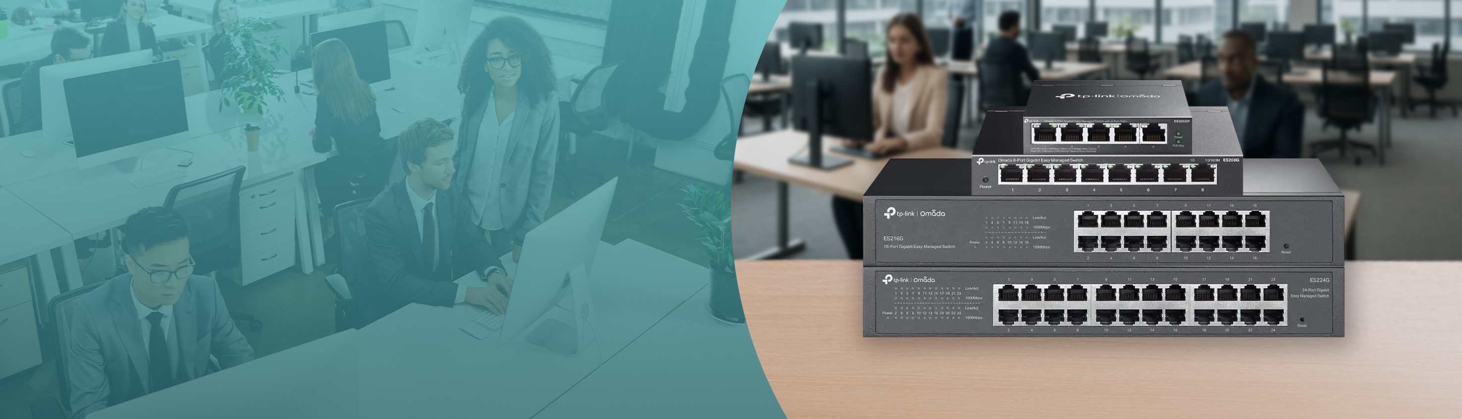 Stapelkorting op Omada by TP-Link ES serie switches banner