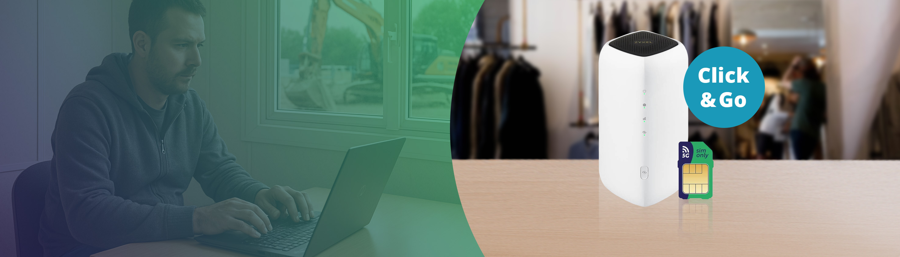 Click and Go zakelijk 5G bundel met router en simkaart