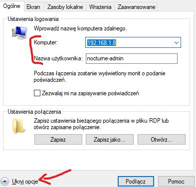 Remote connection setup screenshot
