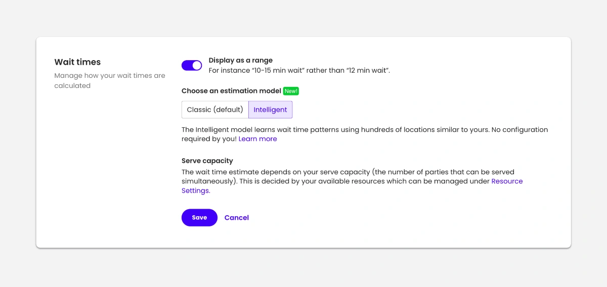 Wait time machine learning