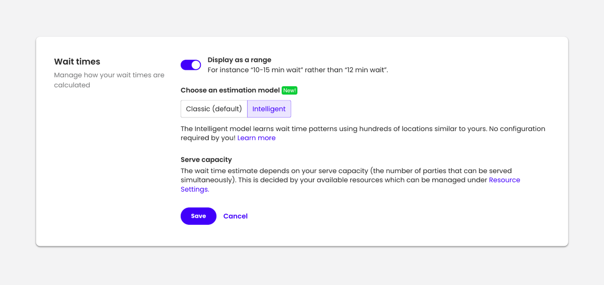 Wait time machine learning