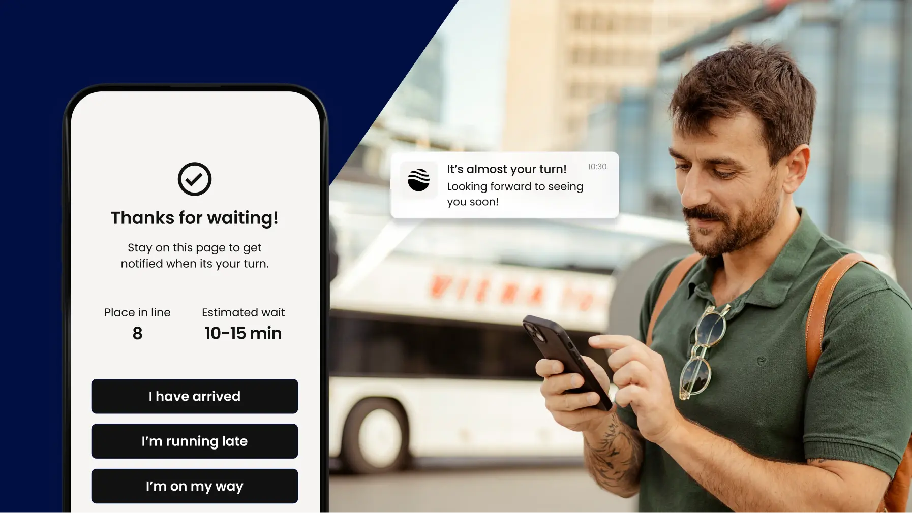 virtual waiting room software on smartphone