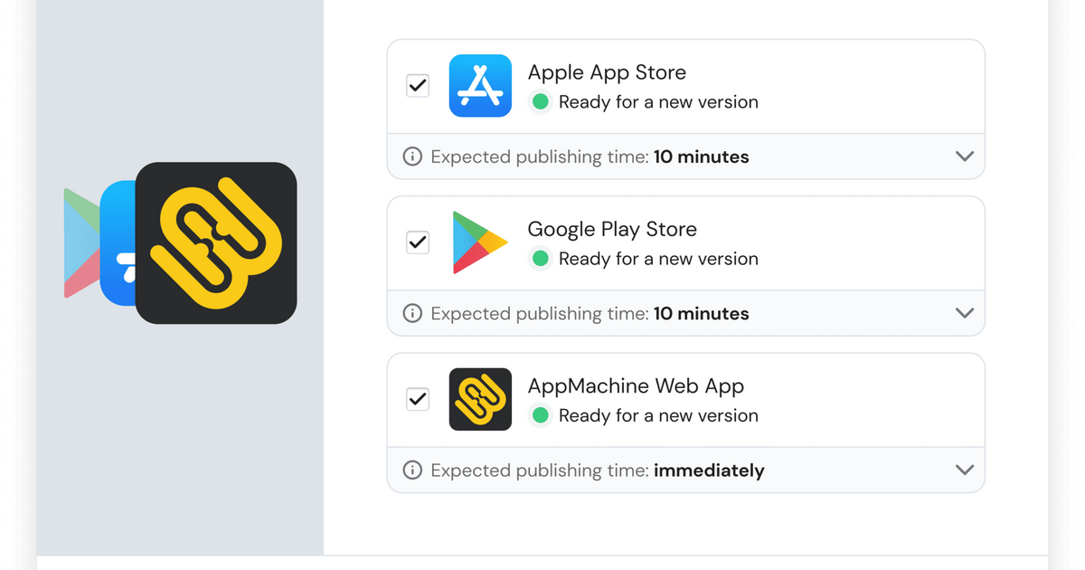 New AppMachine publishing flow | AppMachine