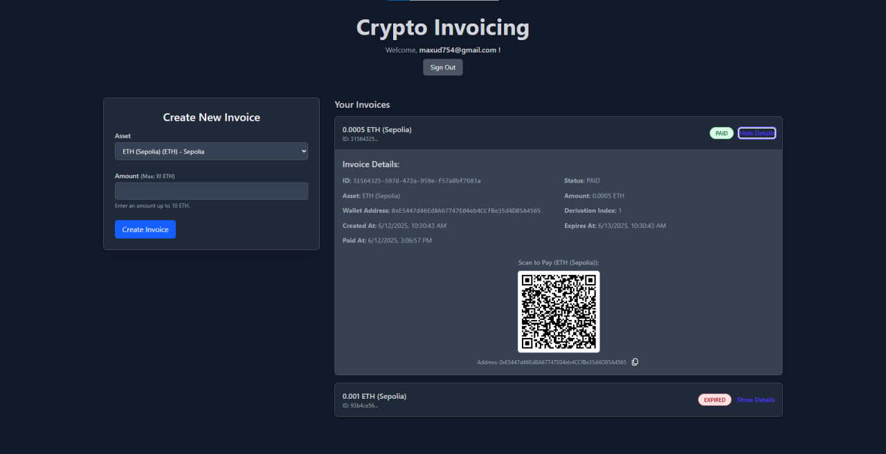 crypto invoicing