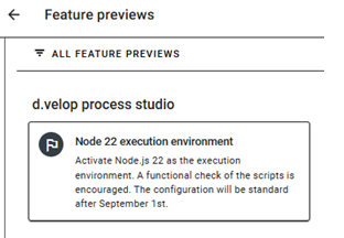 Feature Preview: Option to update Node.js