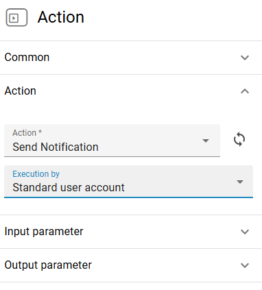 d.velop process studio, the details of an action are open.