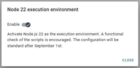 Enable Node.js update