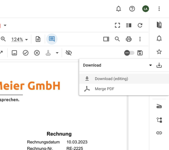 Context actions in the details view