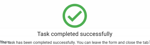 Completion notification for an external task