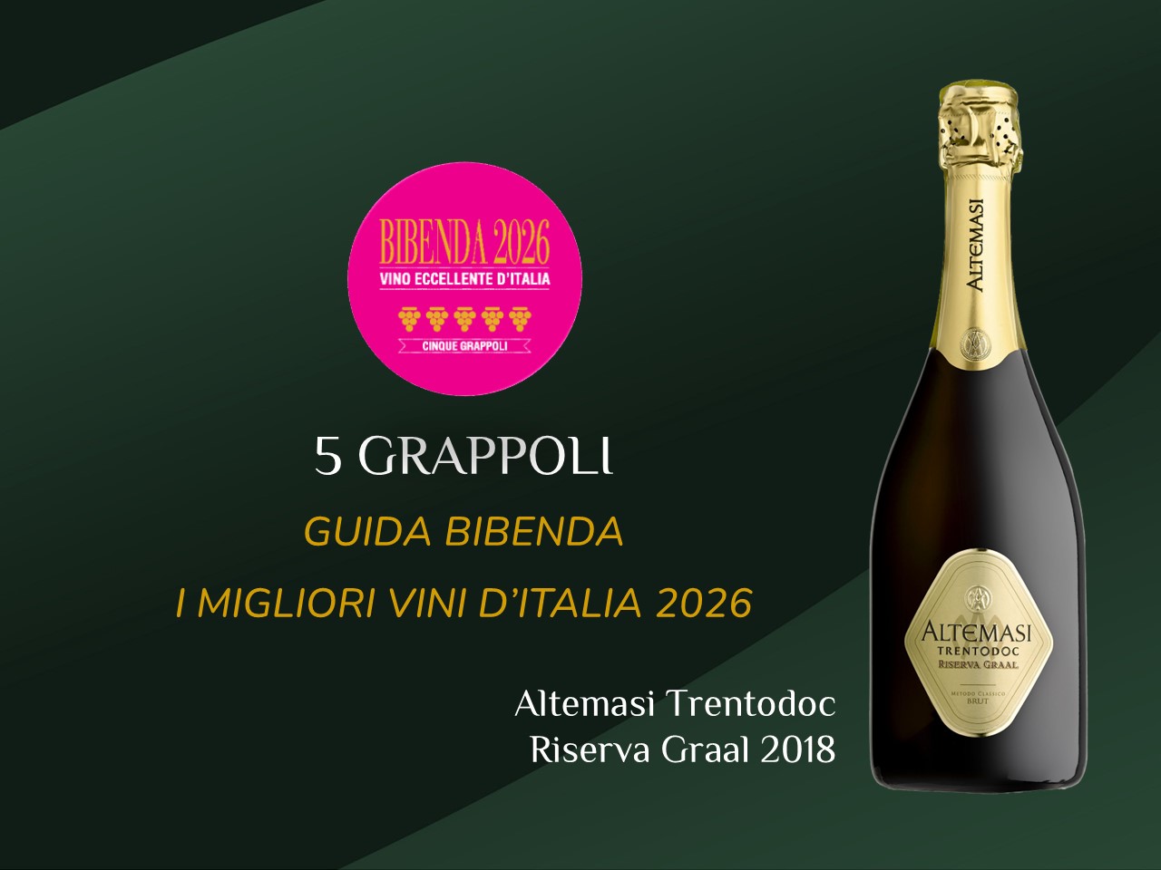 5 GRAPPOLI DI GUIDA BIBENDA 2026 AD ALTEMASI RISERVA GRAAL 2018