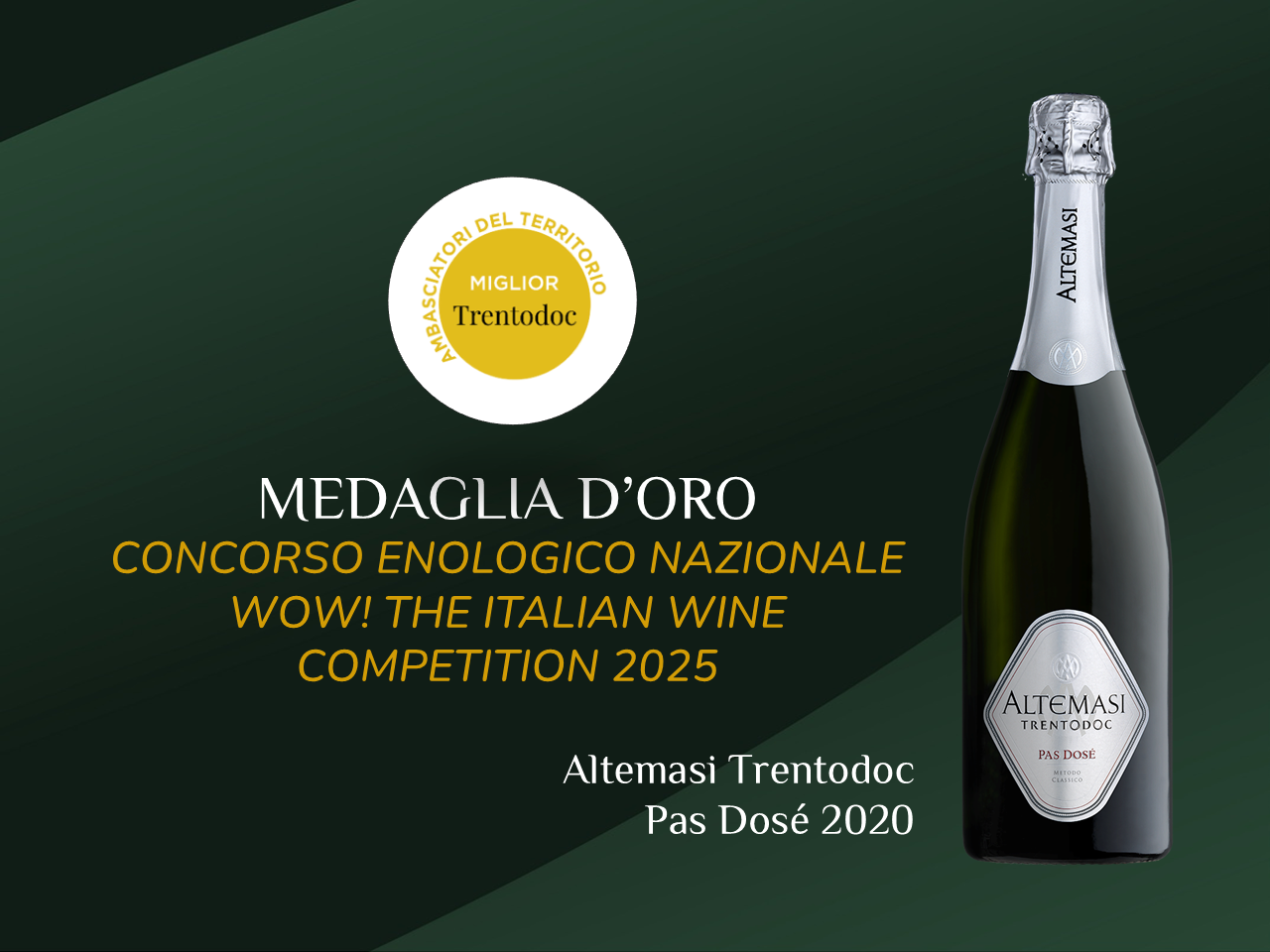 ALTEMASI PAS DOSÉ PREMIATO COME MIGLIOR TRENTODOC 