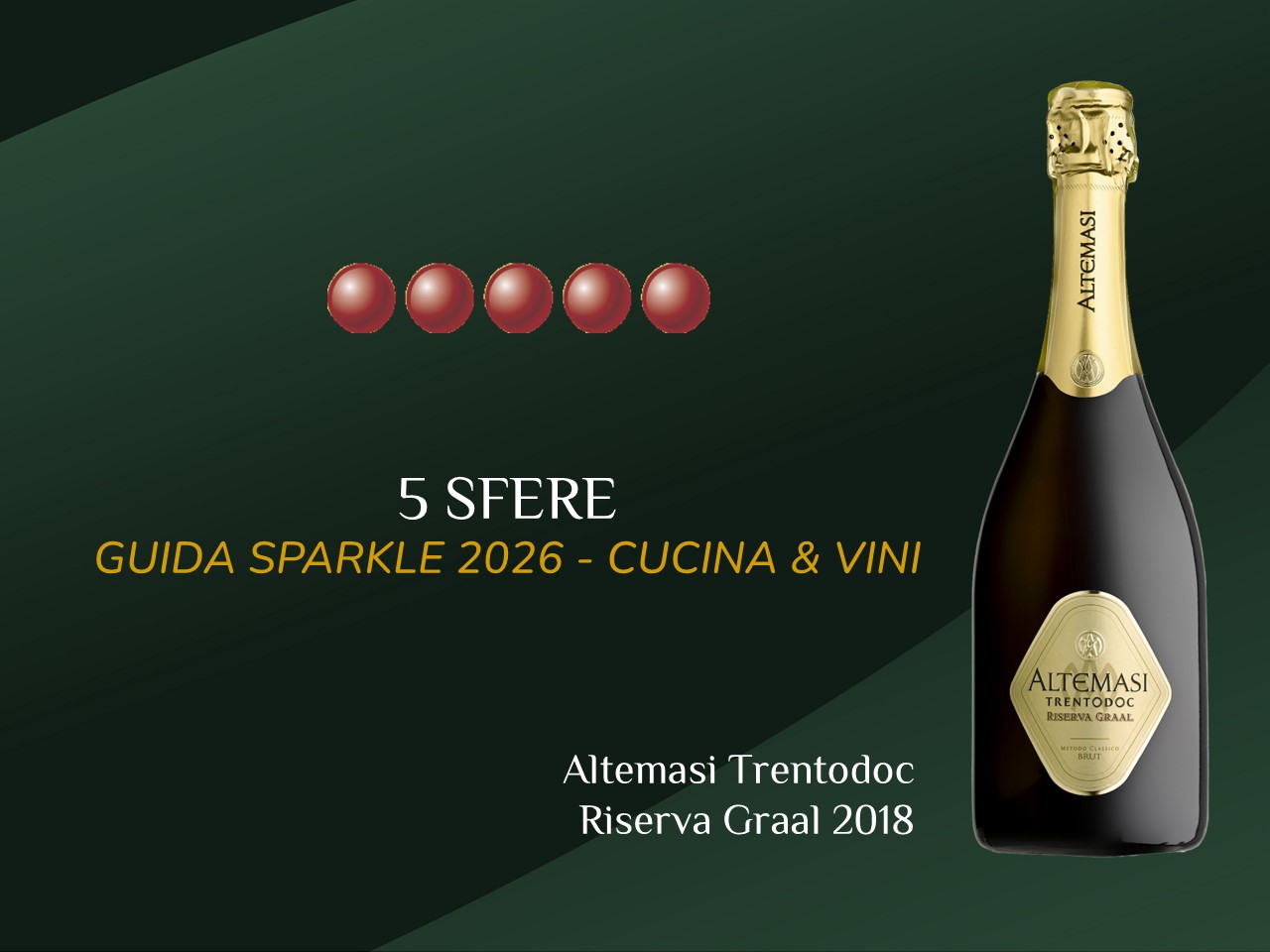 Guida Sparkle 2026: Cinque Sfere ad Altemasi Riserva Graal 2018