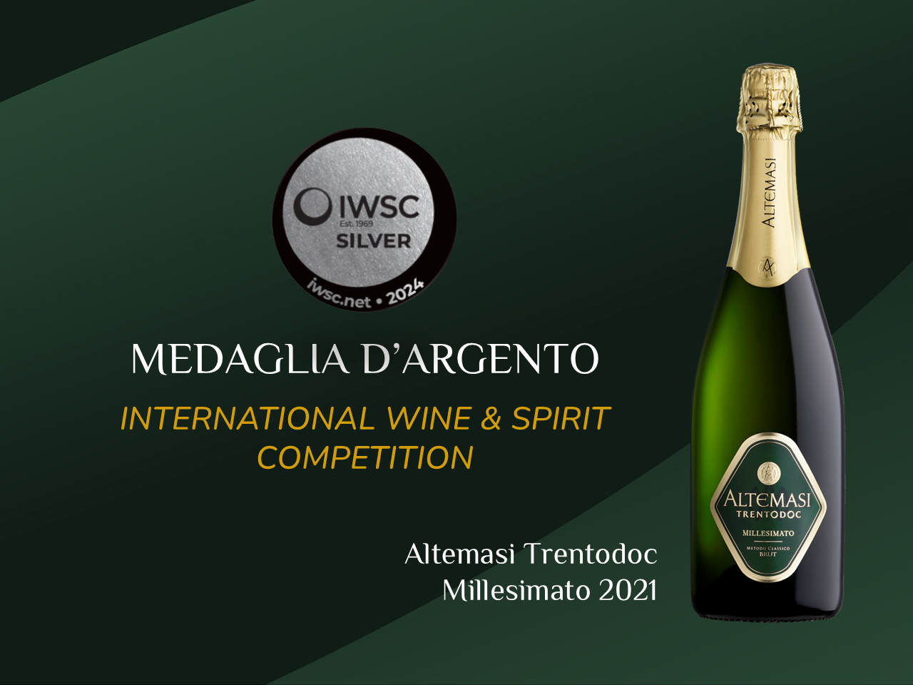 MEDAGLIA D'ARGENTO PER ALTEMASI MILLESIMATO TRENTODOC