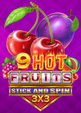 9 Hot Fruits Stick and Spin 3x3