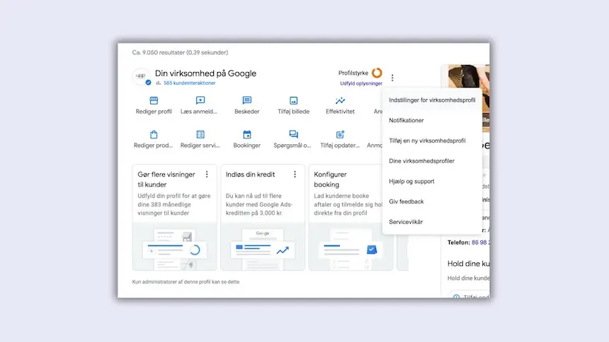 Bedriftsprofilen din på Google Bedriftsprofil