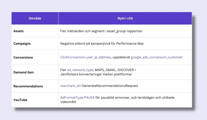 Google Ads API v20