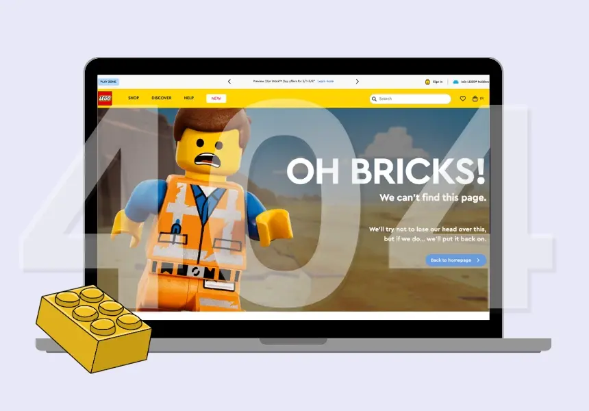 Example 404 page lego