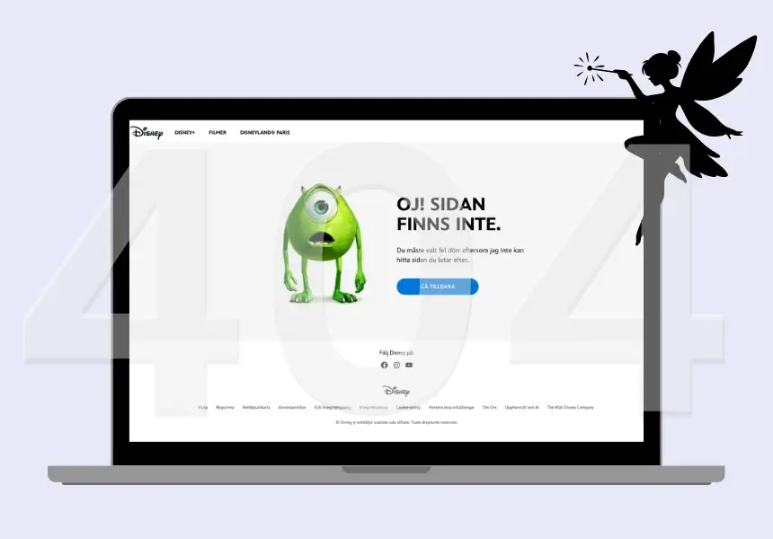 Exempel: Disney 404-sida