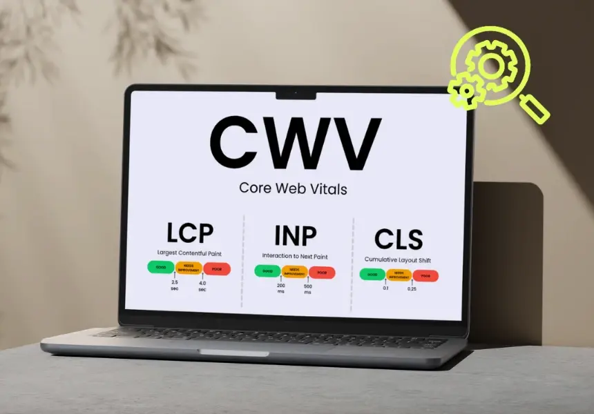 Laptop som visar core web vitals