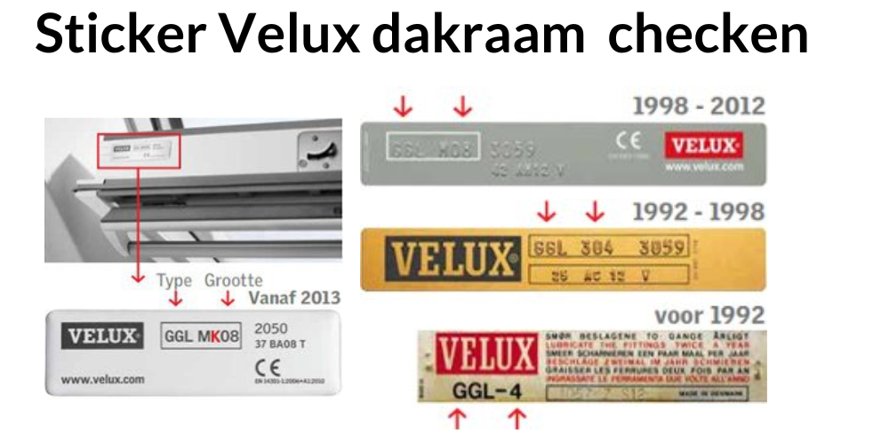 Waar vindt je de VELUX maatcode?