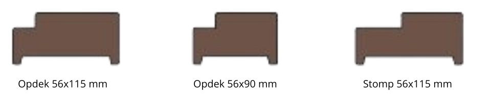 Houten kozijnen dwarsdoorsneede