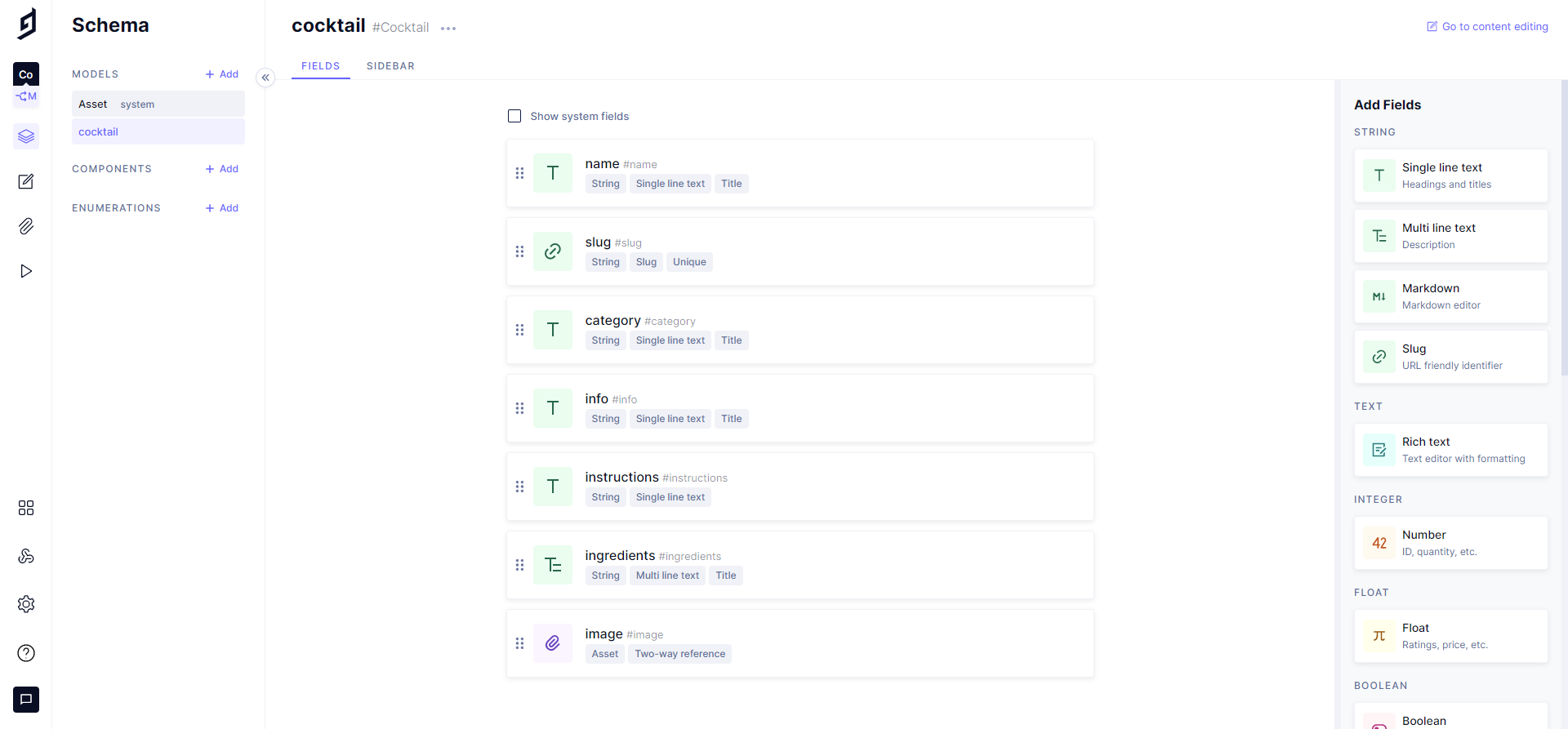 your content model in hygraph