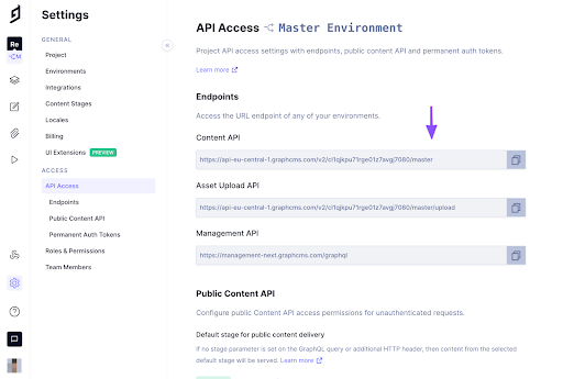 Hygraph API Tokens.png