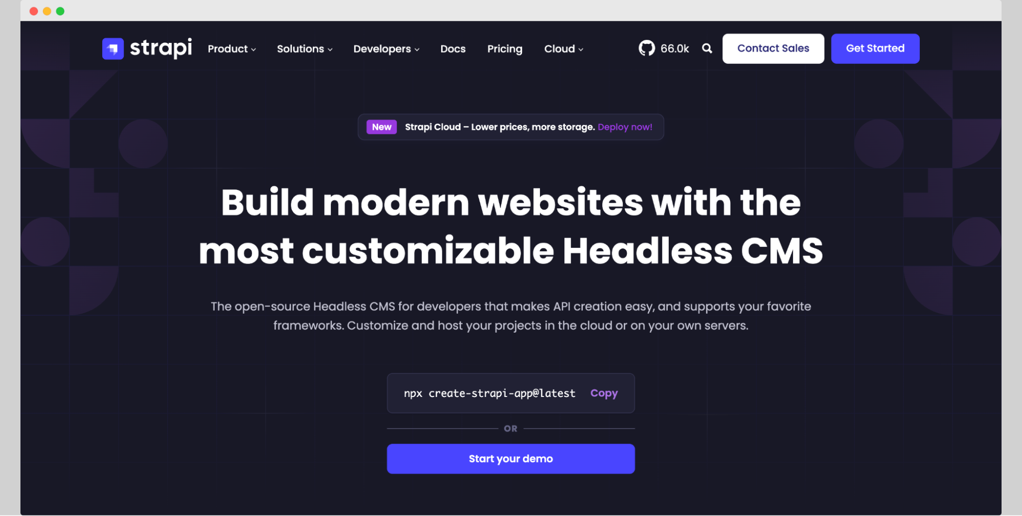 strapi homepage