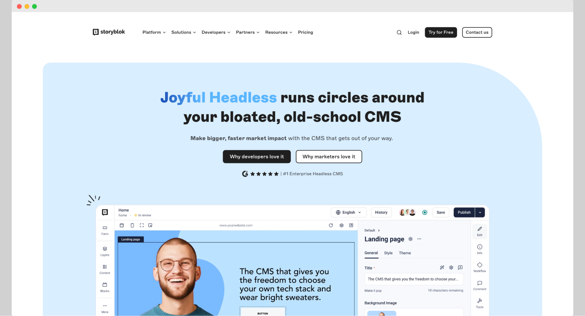 storyblok homepage