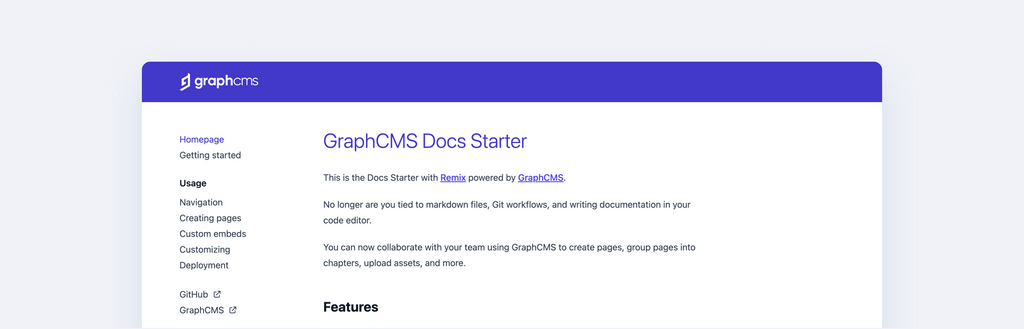 Hygraph Docs Starter Preview