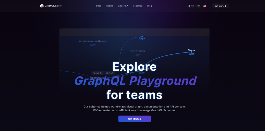 GraphQL Editor homepage