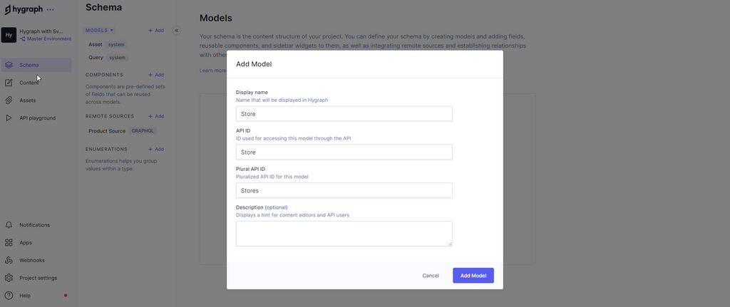 The model modal