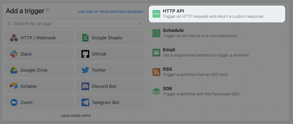 Pipedream add a trigger