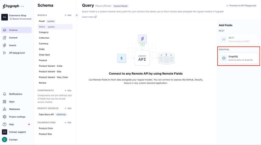 adding a graphql query field to hygraph