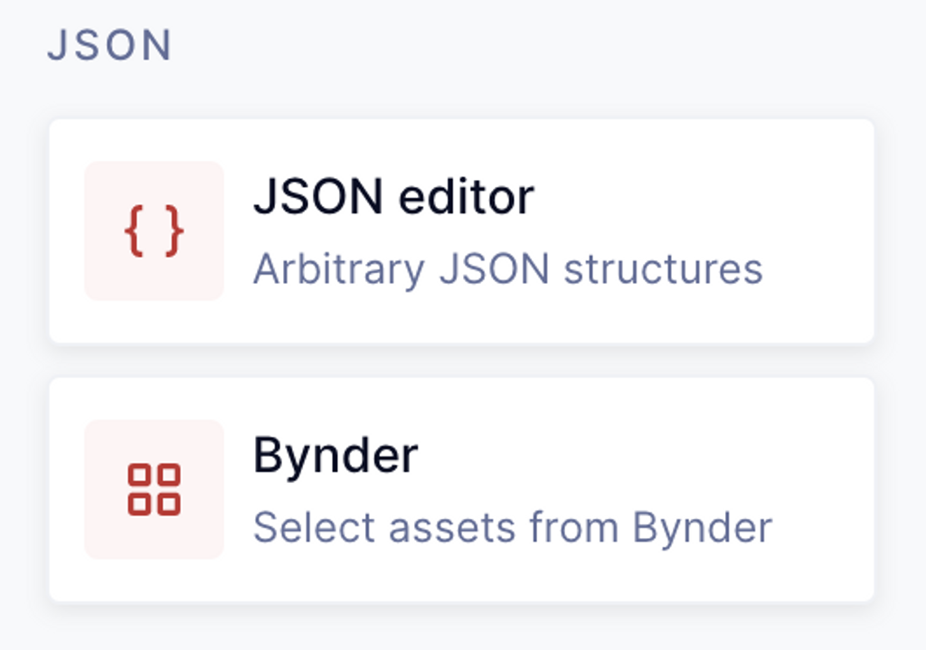 Bynder JSON Field Type