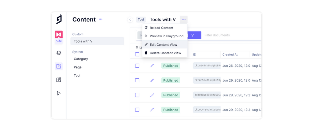 Rename content views