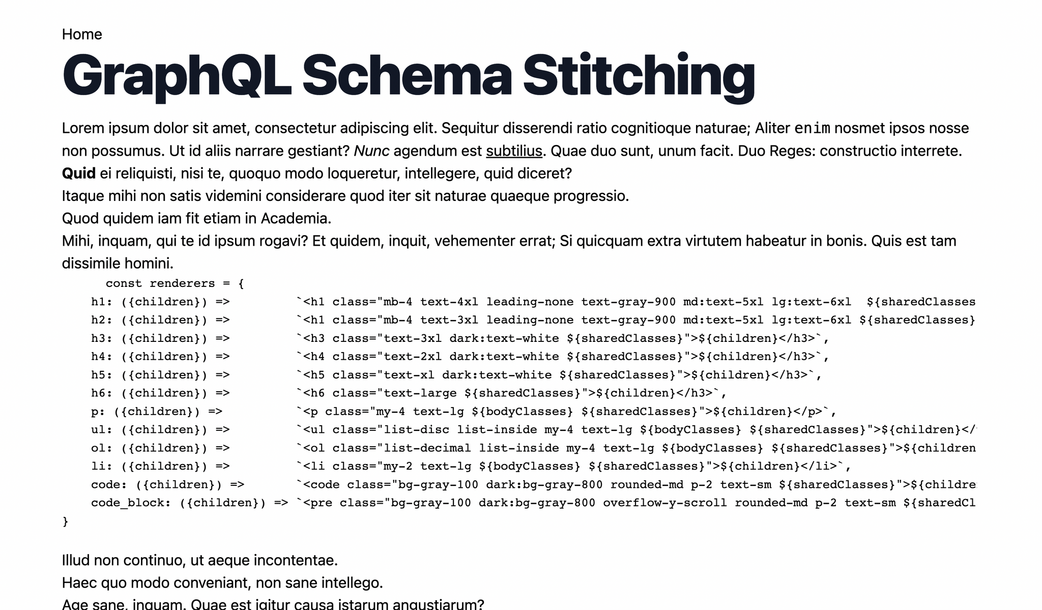 A screenshot of the page with no styling for the body copy
