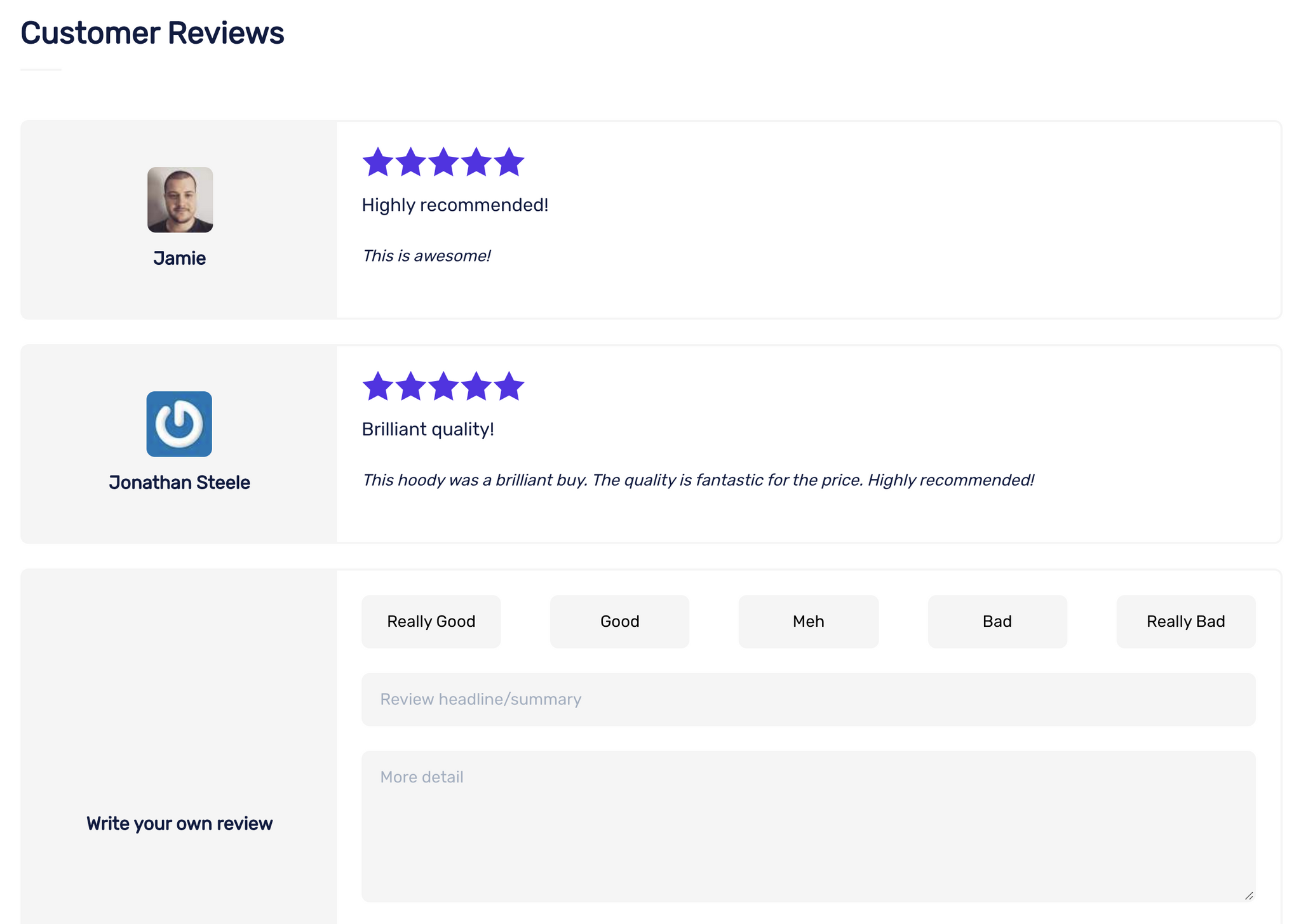 Product Reviews