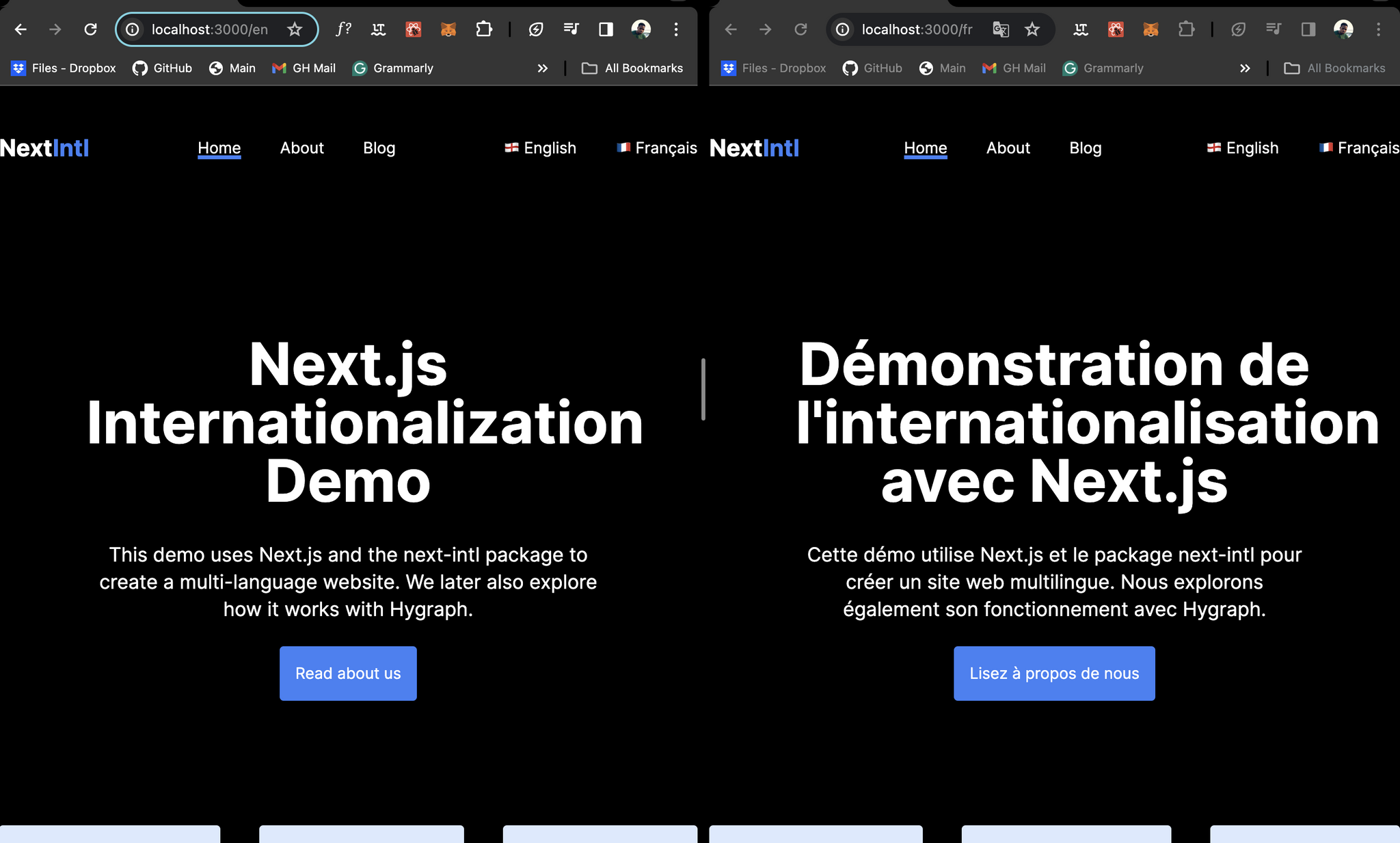 english and french versions